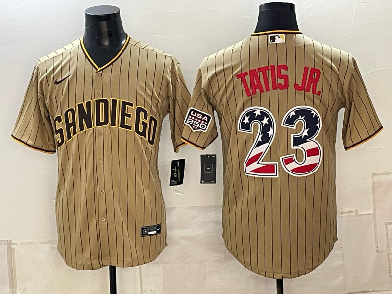 Men San Diego Padres #23 Tatis Jr. Brown MLB Jersey 101202